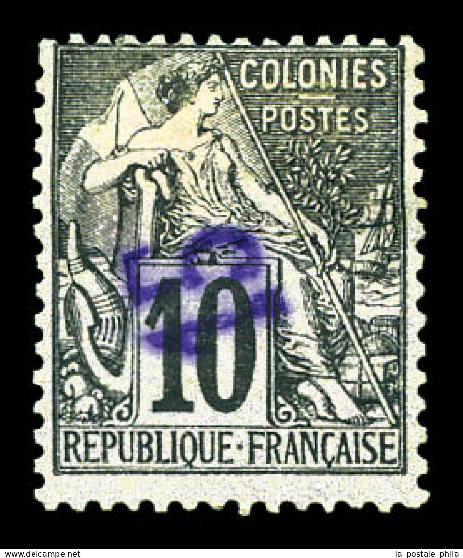 * N°3a, 15 Sur 10c Noir Et Lilas: Surcharge Renversée. SUP. R. (signé Brun/certificats)  Qualité: *  Cote: 1500 Euros - Unused Stamps