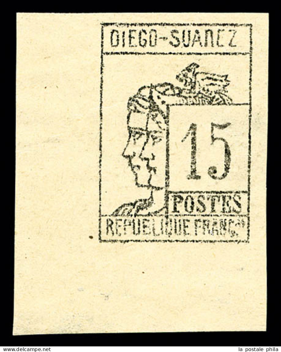 ** N°8, 15c Gris-noir Coin De Feuille, Fraîcheur Postale, SUP (signé Brun/Marquelet/certificat)  Qualité: **  Cote: 600  - Unused Stamps