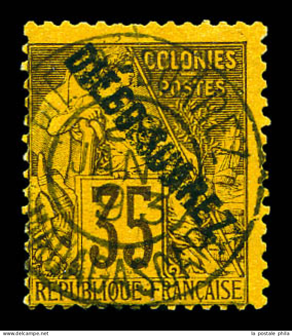 O N°22, 35c Violet-noir Sur Jaune, Tirage 250 Exemplaires, TTB (signé Brun/Scheller/certificat)  Qualité: Oblitéré  Cote - Used Stamps