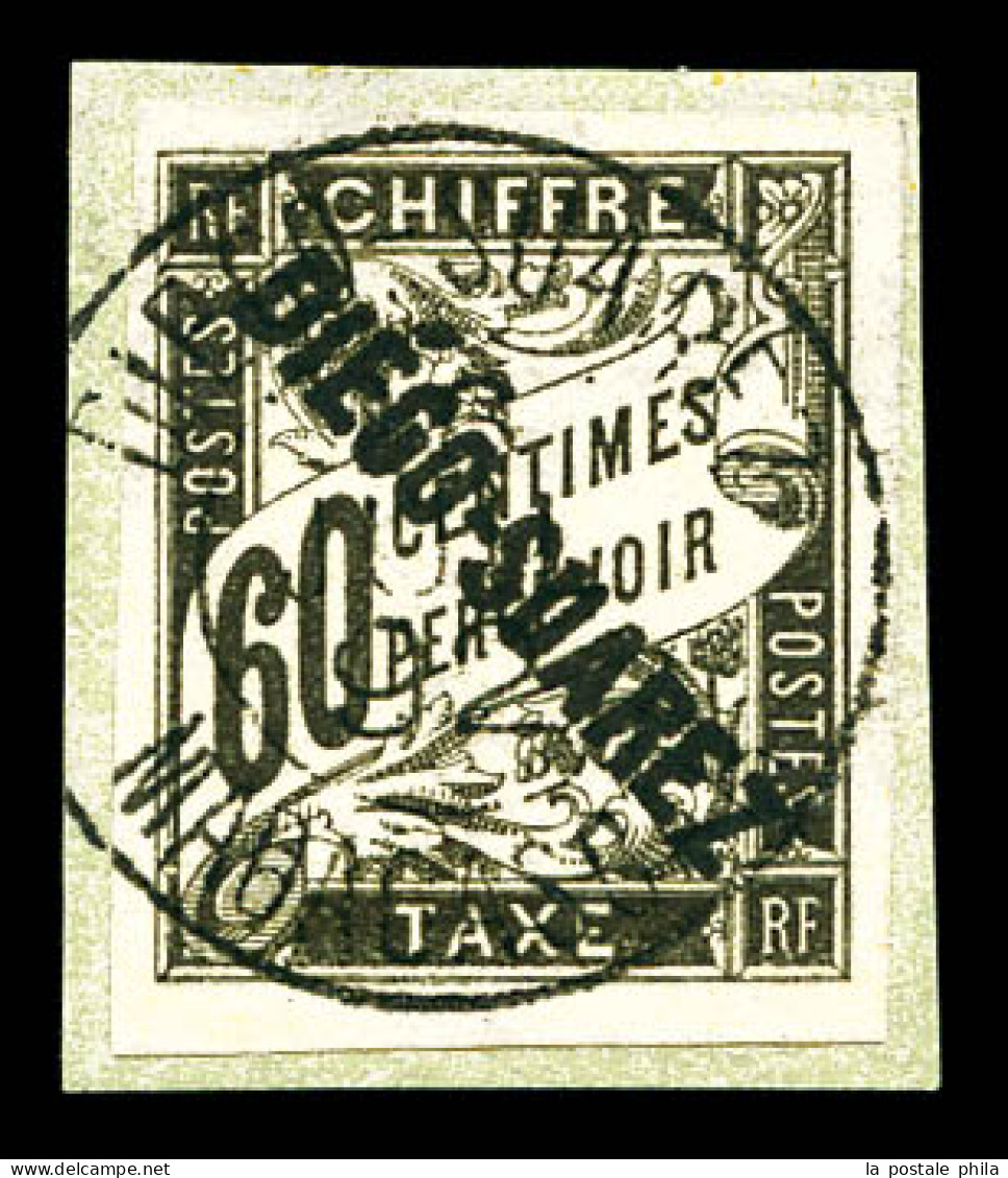 O Taxe N°12, 60c Noir Obl Càd Du 16.6.1892 Sur Son Support. SUP. R. (signé Calves/certificat)  Qualité: Oblitéré  Cote:  - Used Stamps