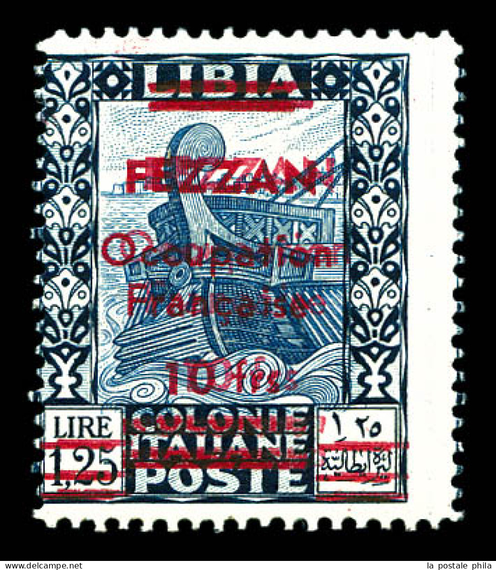 ** N°8a, 10f Sur 1f 25 Bleu-noir Et Outremer: Double Surcharge. SUPERBE. R.R. (signé Brun/certificat)  Qualité: **  Cote - Ongebruikt