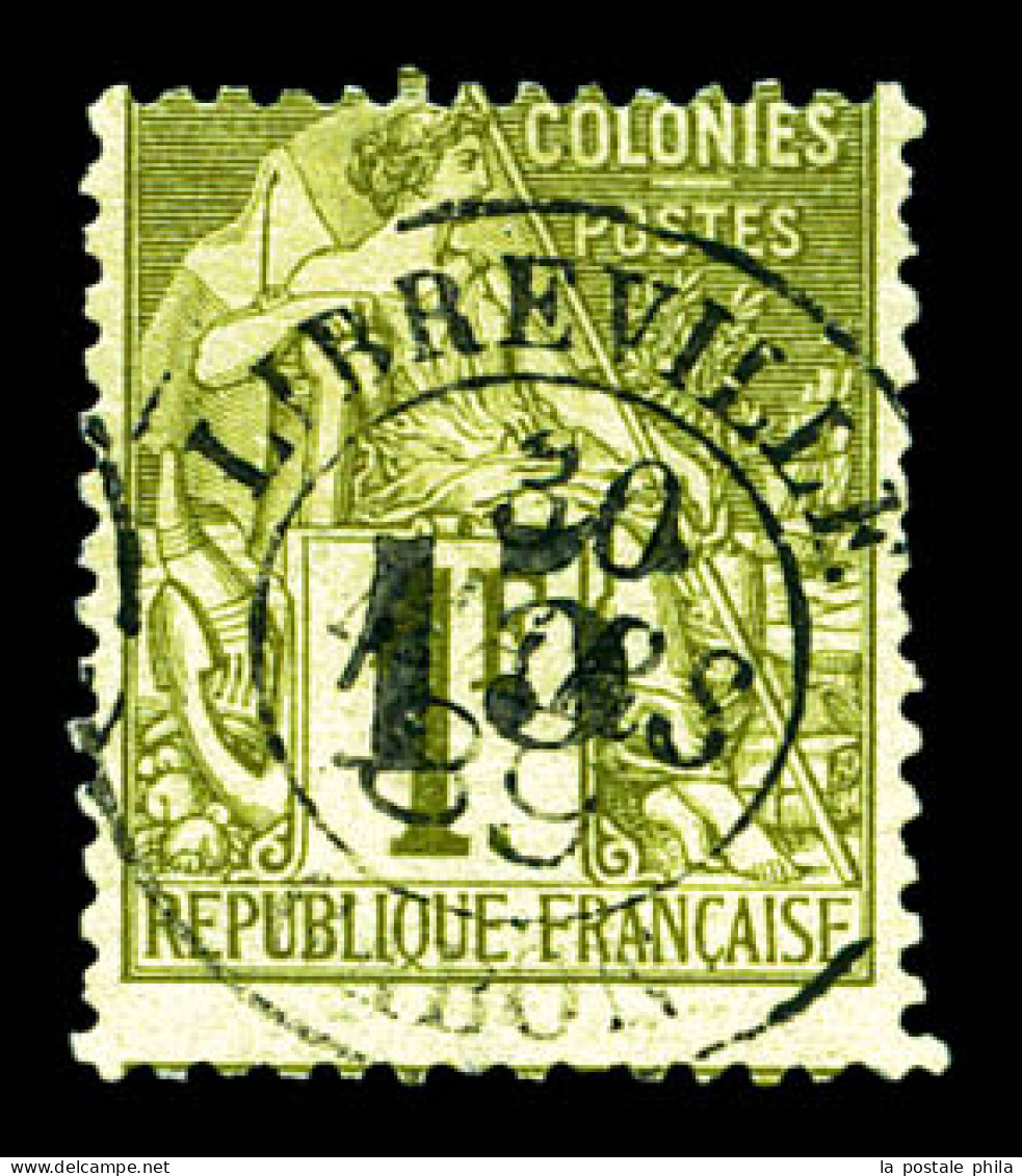 O N°7, 15 Sur 1F Olive, Oblitération Cachet à Date Centrale, SUP (signé Calves/certificat)  Qualité: Oblitéré  Cote: 140 - Used Stamps