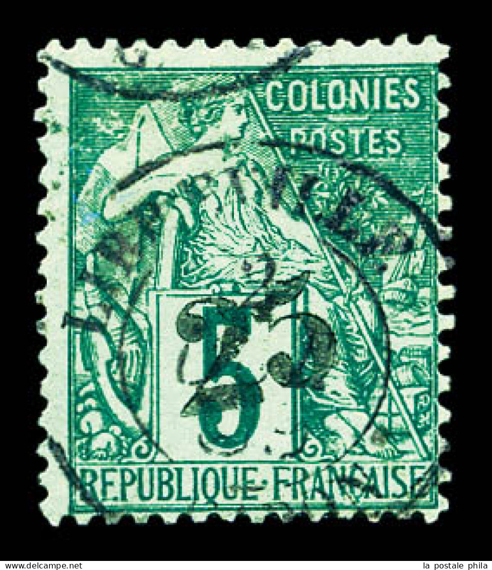 O N°8, 25 Sur 5c Vert. TTB (signé Calves)  Qualité: Oblitéré  Cote: 450 Euros - Used Stamps