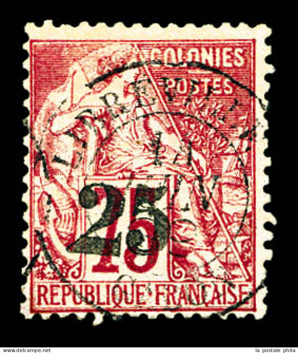 O N°10, 25 Sur 75c Rose, Tirage 1000 Exemplaires. SUP. R.R. (signé Brun/certificat)  Qualité: Oblitéré  Cote: 2700 Euros - Used Stamps