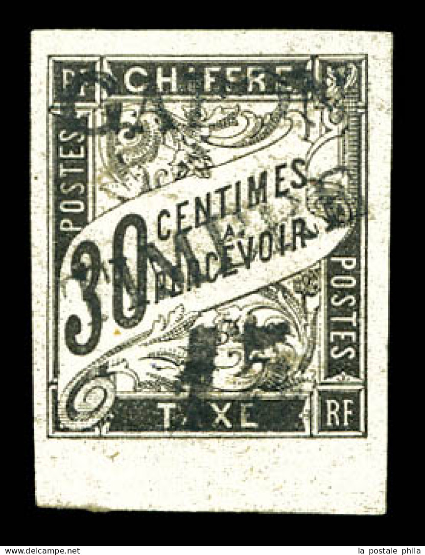 * N°12, 15 Sur 30c Noir, Tirage 250 Exemplaires, Quatre Belles Marges Et Bord De Feuille, PIECE SUPERBE ET RARE (signé C - Neufs