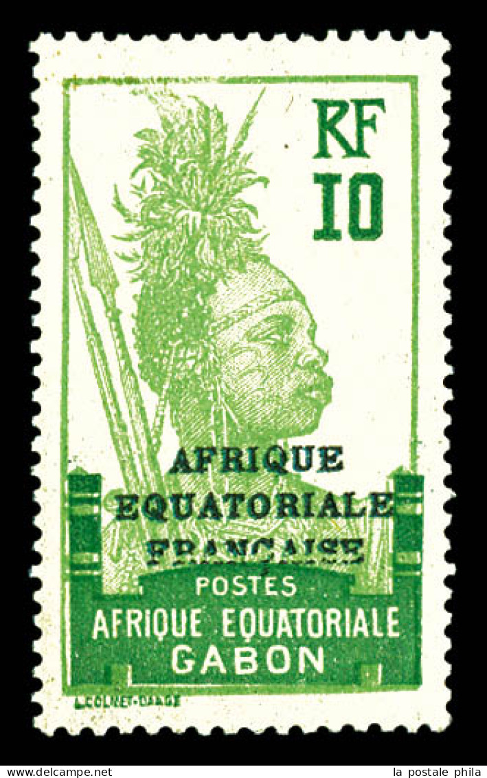 ** N°92a, 10c Vert-jaune Et Vert: Double Surcharge Noire Et Bleue. SUP (signé Calves/certificat)  Qualité: **  Cote: 415 - Unused Stamps