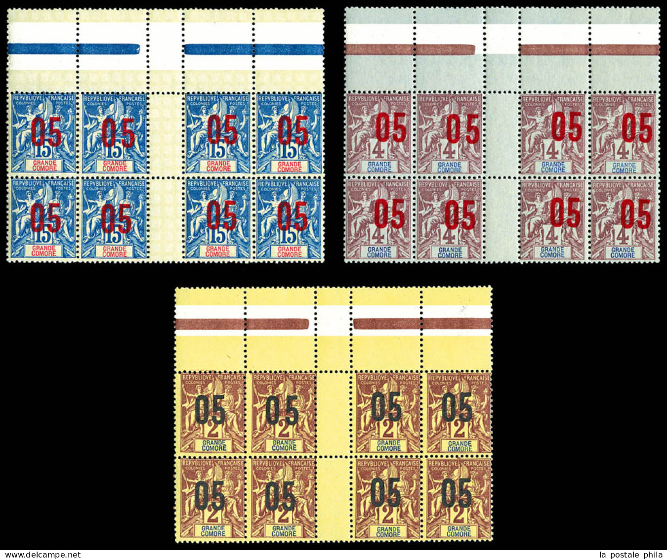 ** N°20A, 21A Et 22A, Les 3 Valeurs Millésimes Avec Chiffres Espacés Tenant à Normaux En Blocs De 8 Haut De Feuilles. TT - Ongebruikt