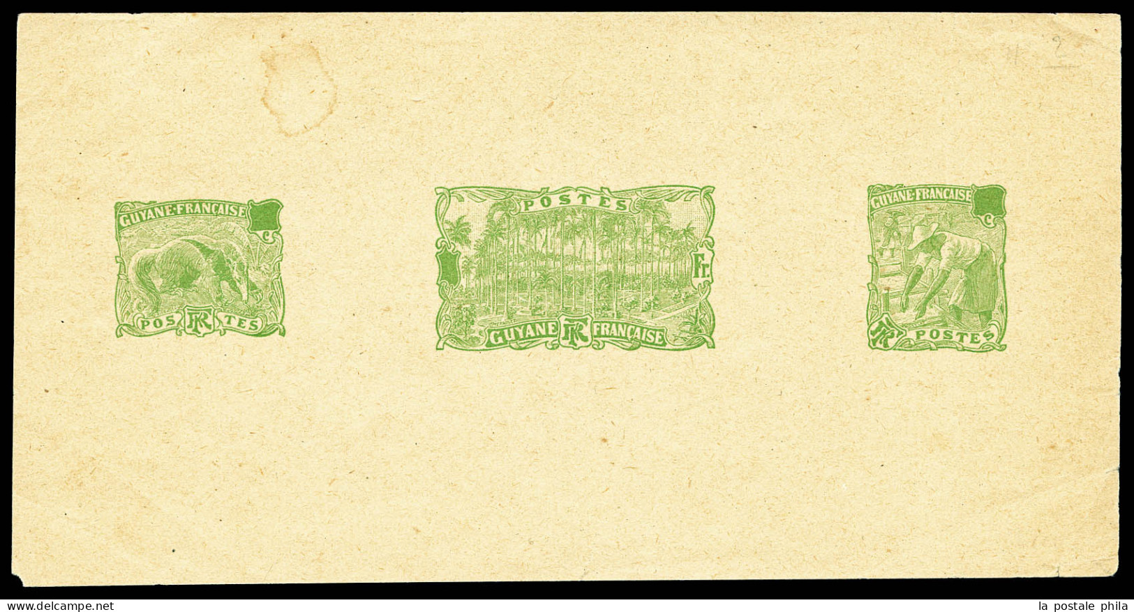 (*) 49 + 55 + 63, épreuve Collective Des 3 Poinçons Sans Faciale En Vert, Tamanoir, Chercheur D'or, Palmiers. (Maury).   - Unused Stamps