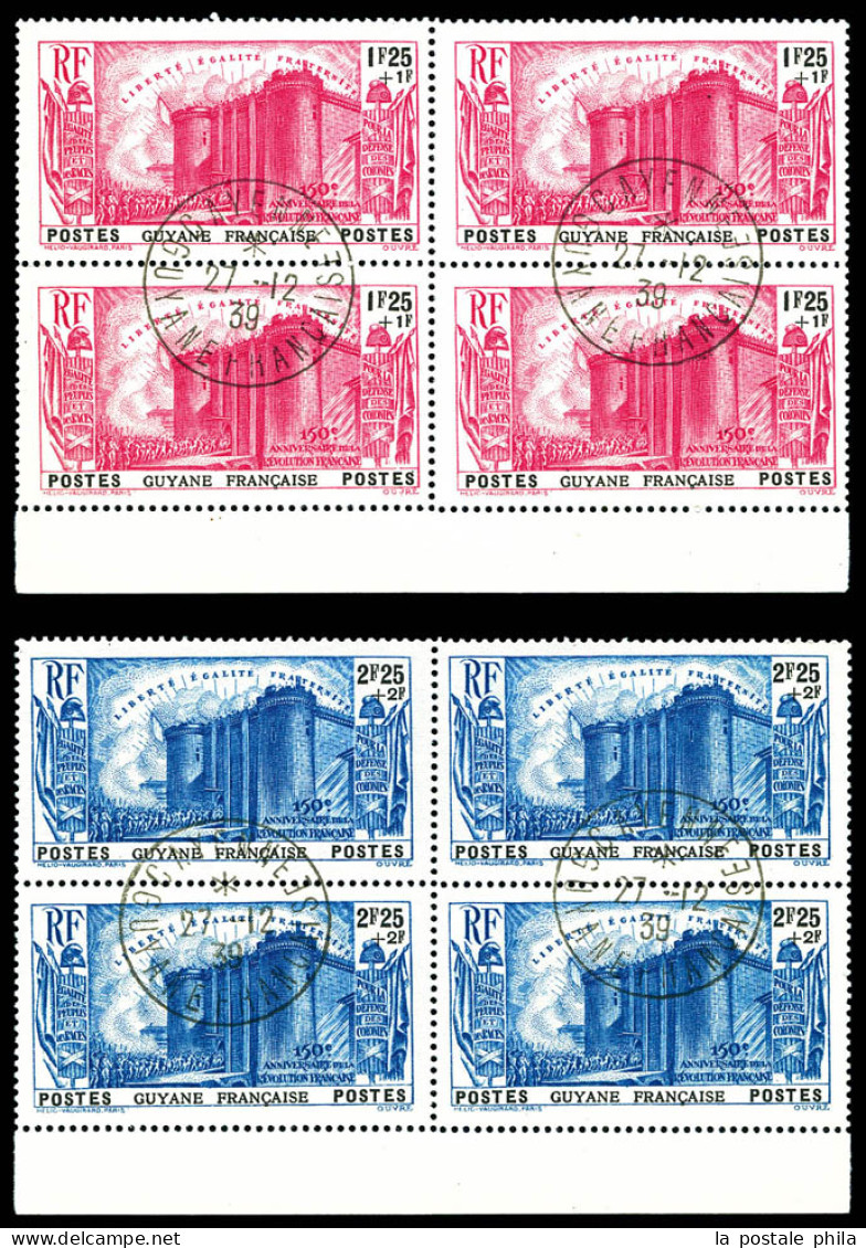 O N°152/156, Série Révolution En Bloc De Quatre Obl Càd Du 27.12.39. TB  Qualité: Oblitéré  Cote: 420 Euros - Used Stamps