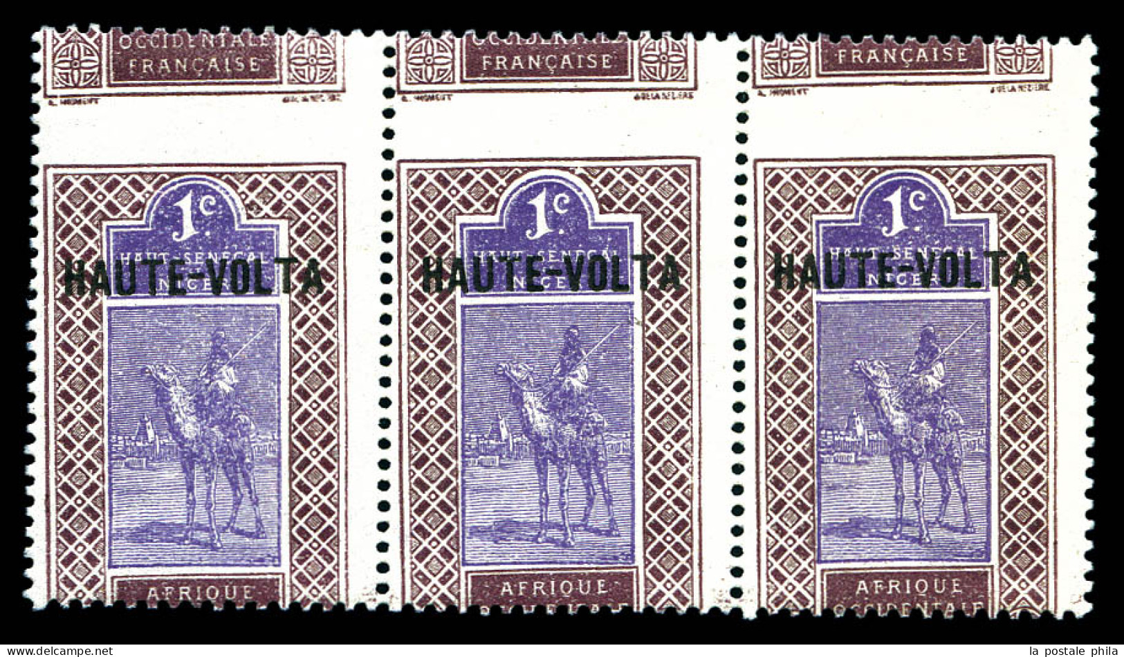 ** N°1g, 1c Violet-brun Et Violet: Piquage à Cheval Sur Bande De 3. SUP (certificat)  Qualité: **  Cote: 720 Euros - Neufs