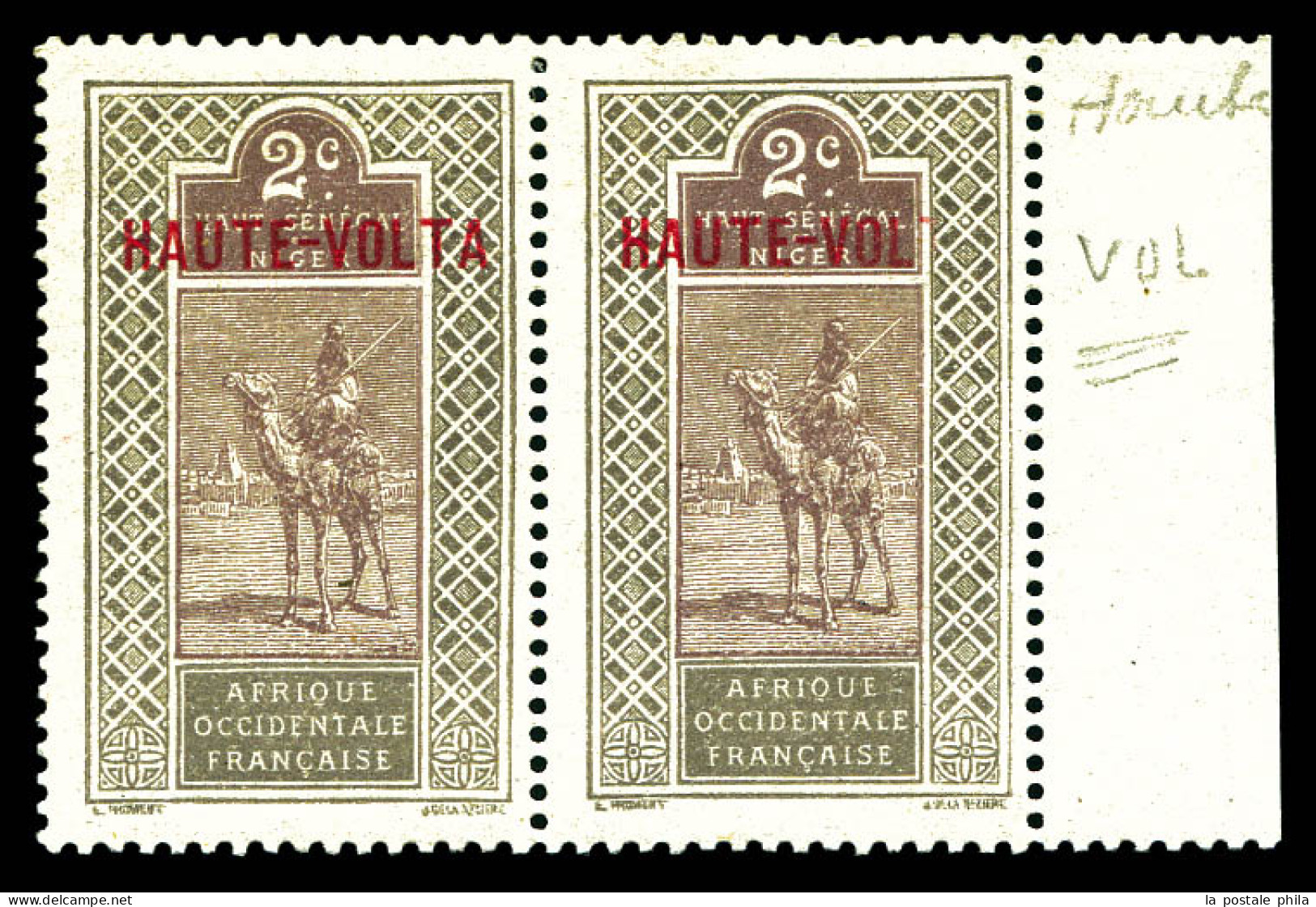 * N°2aa, 2c Gris Et Violet-brun: Surcharge HAUTE-VOLT Tenant à Normal, Bdf. SUP  Qualité: *  Cote: 350 Euros - Unused Stamps