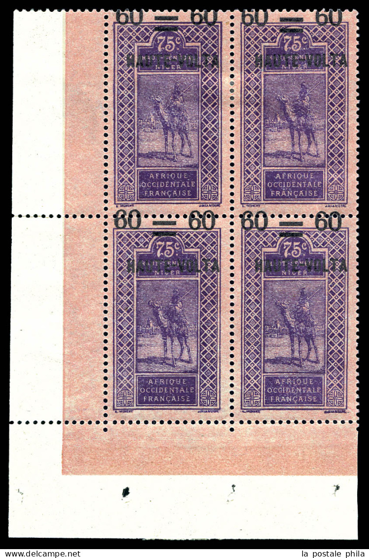 ** N°21, 60 Sur 75c: Surcharge à Cheval En Bloc De Quatre Cdf (2ex*). TTB  Qualité: ** - Unused Stamps