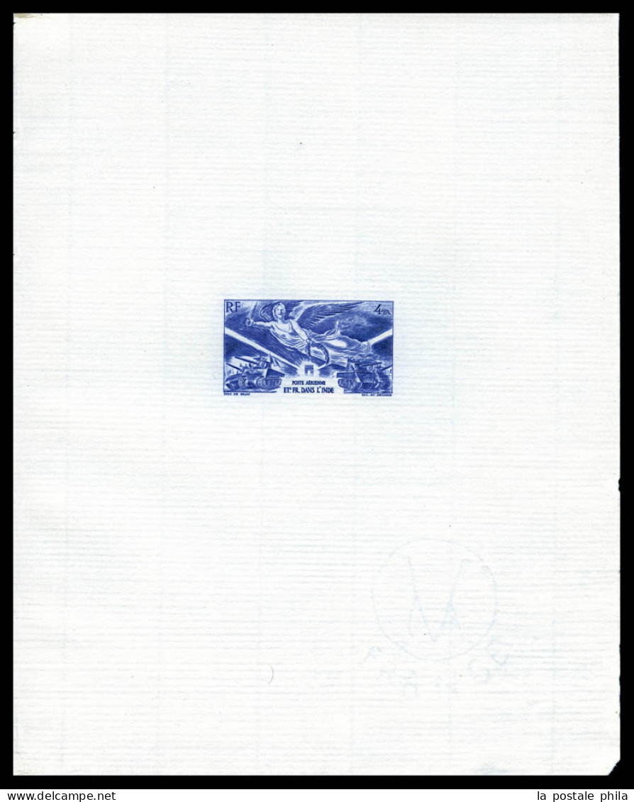 (*) N°10/16, Série Tchad Au Rhin: Ensemble De 7 épreuves D'Artiste En Bleu Outremer Sur Papier Filigrané (17x 21,5 Cm),  - Unused Stamps