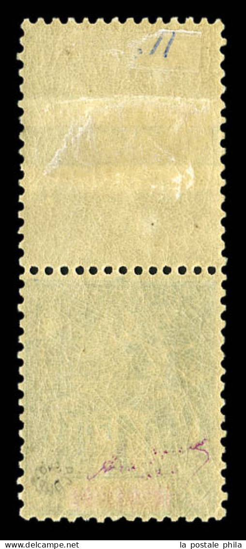 ** N°15a, 1F Olive 'Double Légende INDO-CHINE', Bord De Feuille. Fraicheur Postale. SUPERBE. R. (certificat)  Qualité: * - Unused Stamps