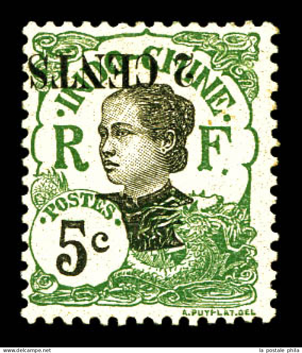 ** N°75a, 2c Sur 5c Vert: Surcharge Renversée. TTB  Qualité: **  Cote: 391 Euros - Unused Stamps