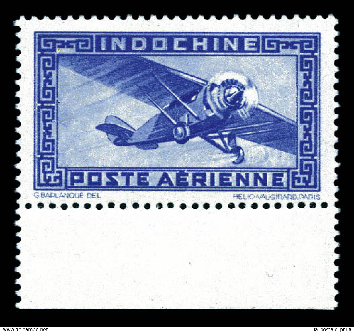 ** N°34a, Valeur Omise (69c) Outremer, Bord De Feuille, SUP (certificat)  Qualité: **  Cote: 1240 Euros - Airmail