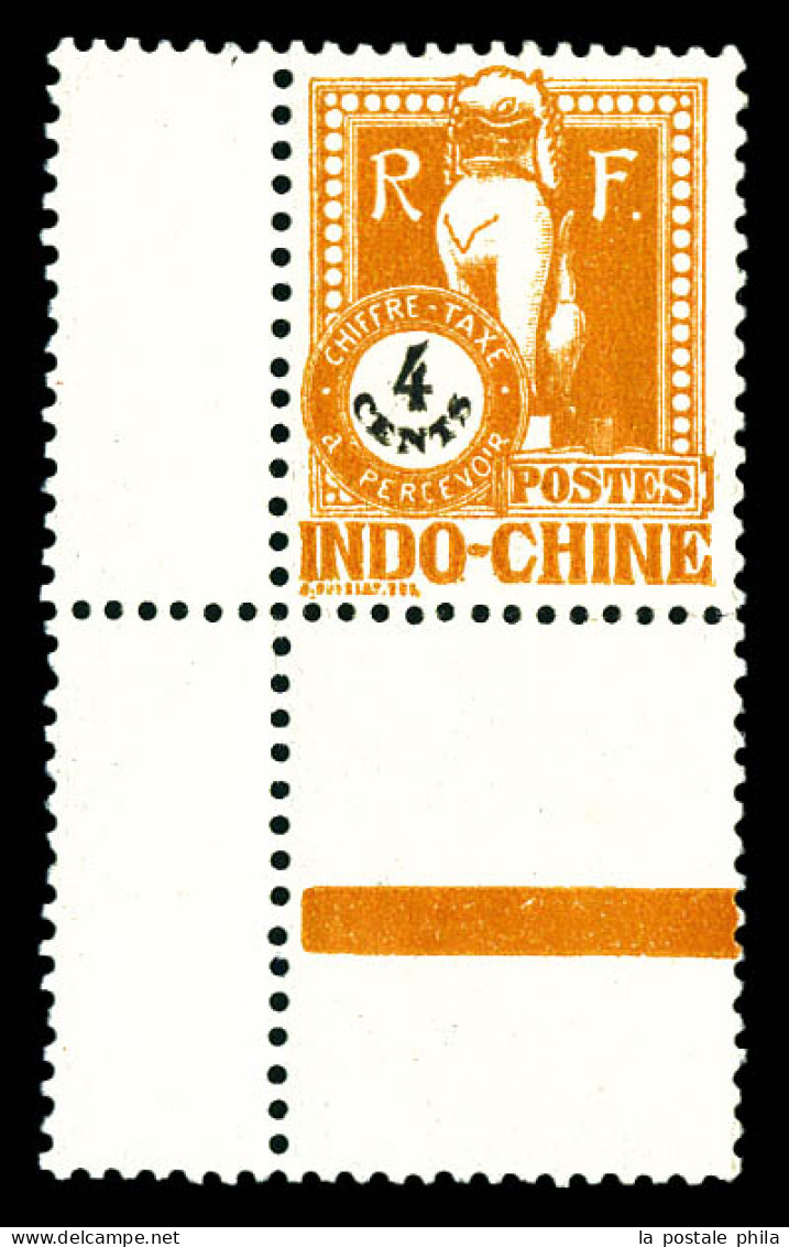 ** Taxe N°36a, 4c Orange: Double Impression De La Valeur, Cdf. SUP  Qualité: **  Cote: 247 Euros - Timbres-taxe