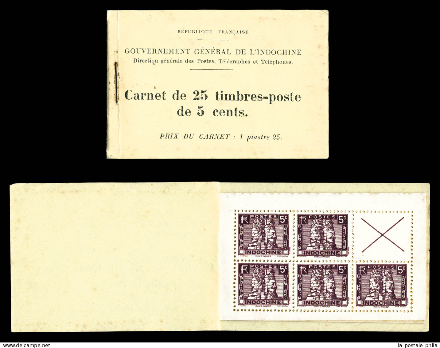 ** Carnets N°159-C1, 5c Bayon D'Angkor, Carnet De 25 Timbres, Qualité Habituelle. R. (certificat)  Qualité: ** - Unused Stamps