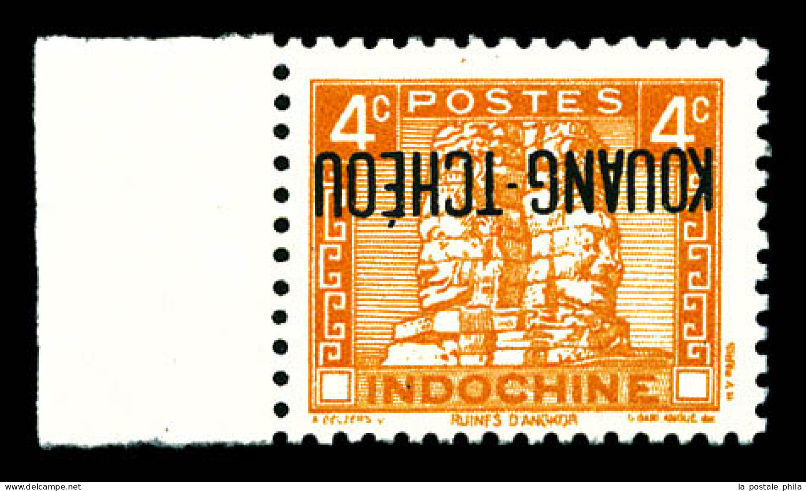 ** N°145b, 4c Orange: Surcharge Renversée Bdf. SUP (certificat)  Qualité: **  Cote: 325 Euros - Unused Stamps