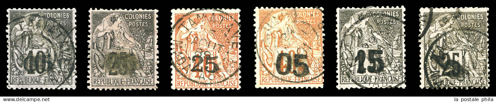 O N°1 à 5 Et 7, Les 6 Valeurs TB (certificat)  Qualité: Oblitéré  Cote: 1230 Euros - Used Stamps