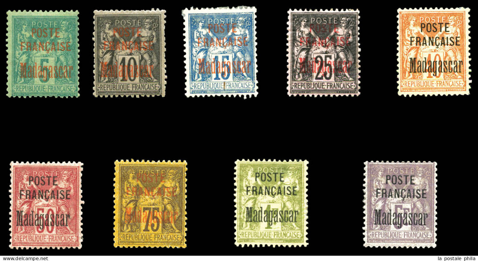 * N°14/22, Série De 1895, Les 9 Valeurs Fraîcheur Postale, B/TB (certificat)  Qualité: *  Cote: 1290 Euros - Neufs