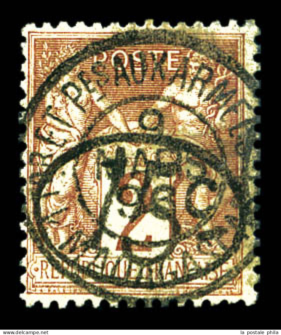 O N°24, 15c Sur 2c Lilas-brun Sur Paille. SUPERBE (signé Brun/certificat)  Qualité: Oblitéré  Cote: 1500 Euros - Used Stamps