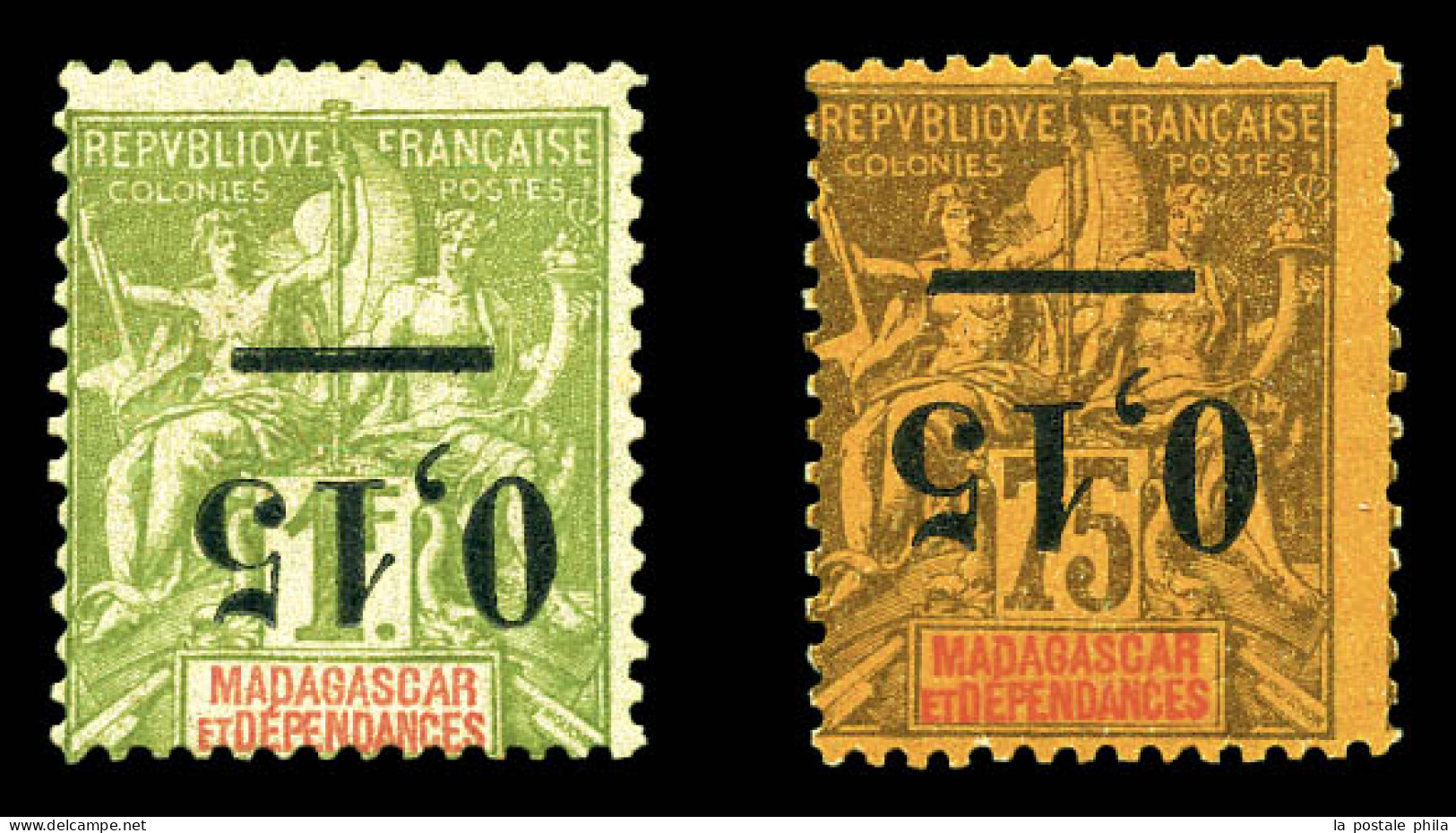 * N°54a/55a, Les 2 Valeurs Surcharges Renversées. TB  Qualité: *  Cote: 230 Euros - Unused Stamps