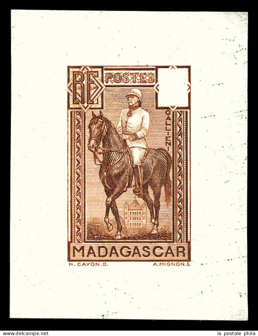 ** N°184, Galliéni, épreuve Sans Valeur Dans Le Poinçon En Brun Sur Papier Gommé (légères Froissures). TB  Qualité: ** - Unused Stamps