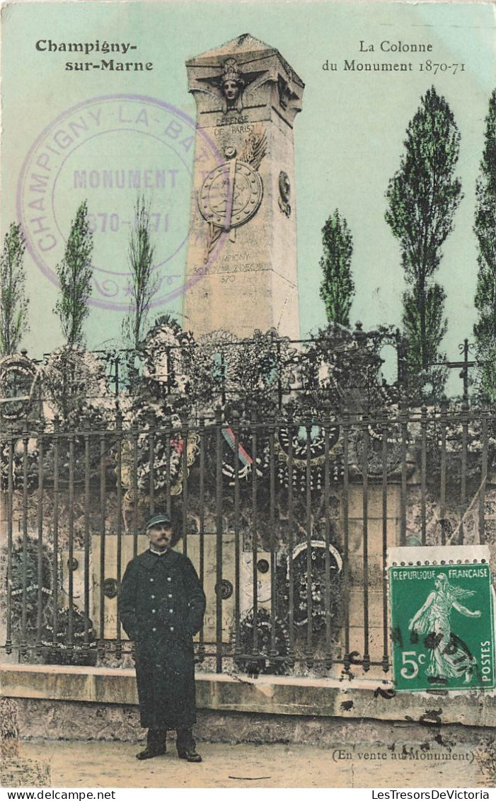 FRANCE - Champigny Sur Marne - La Colonne Du Monument 1870-71 - Vue Générale - Animé - Colorisé -Carte Postale Ancienne - Champigny Sur Marne