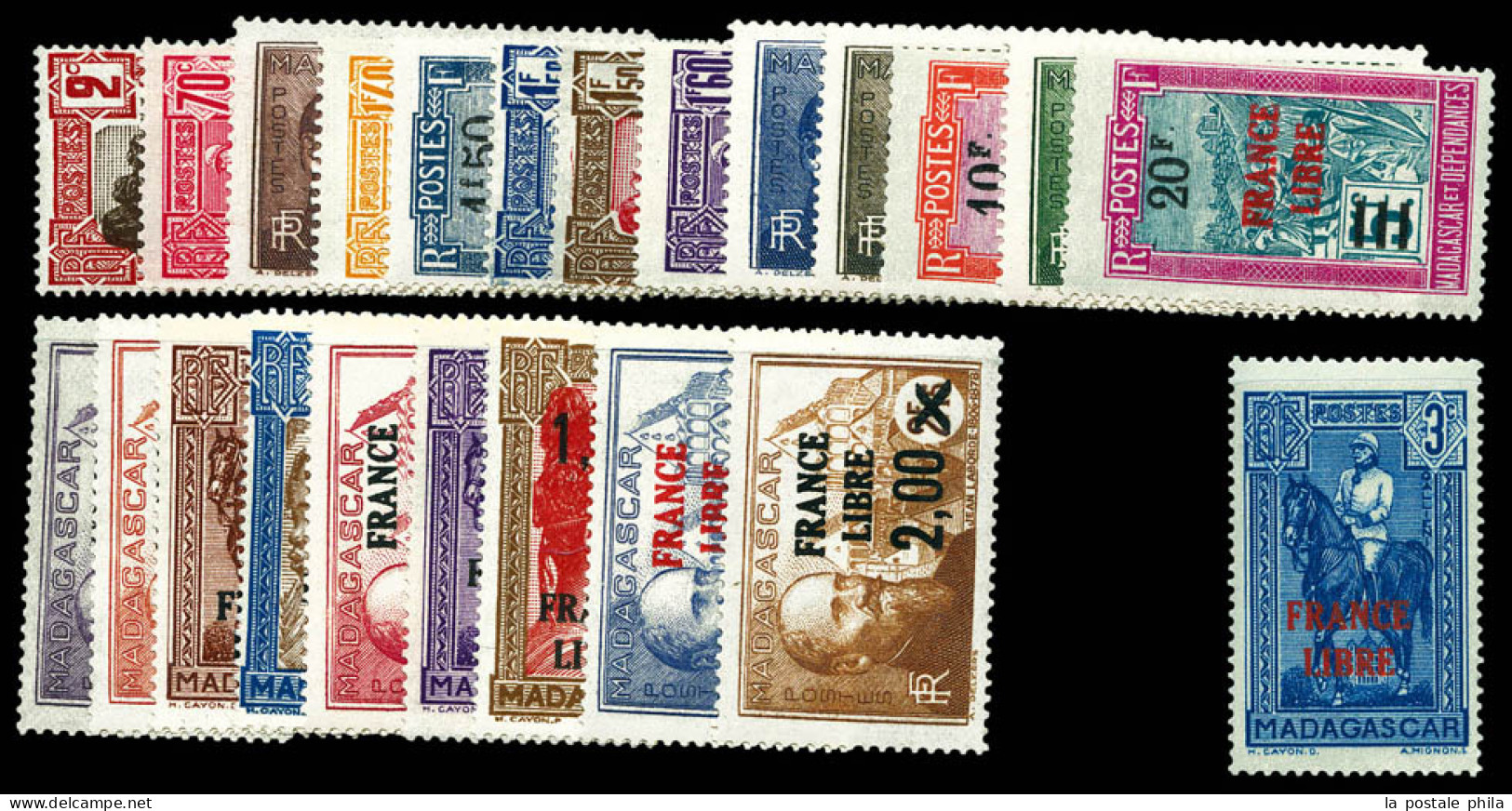 ** N°242/264, Série Surchargée 'FRANCE LIBRE' (sf 255A). TB  Qualité: **  Cote: 520 Euros - Unused Stamps