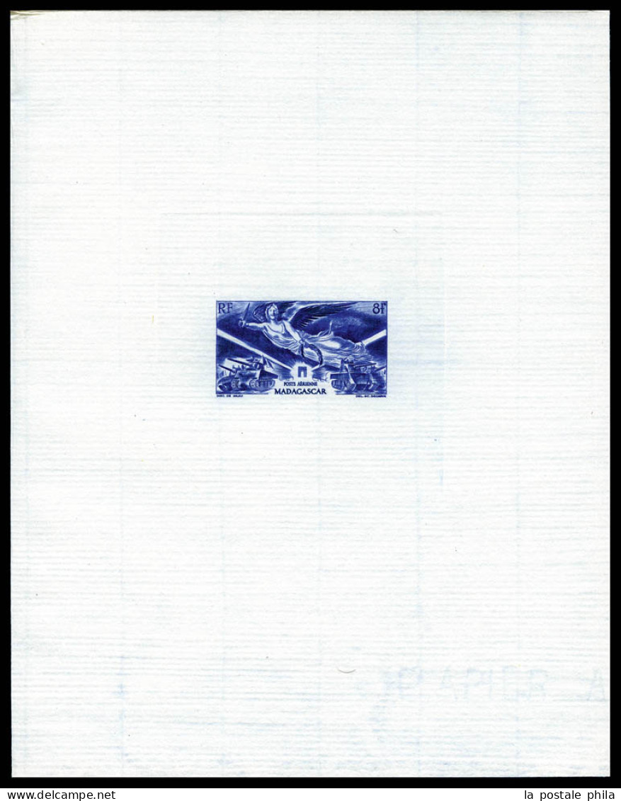 (*) N°65/71, Série Tchad Au Rhin: Ensemble De 7 épreuves D'Artiste En Bleu Outremer Sur Papier Filigrané (17x 21,5 Cm),  - Nuevos