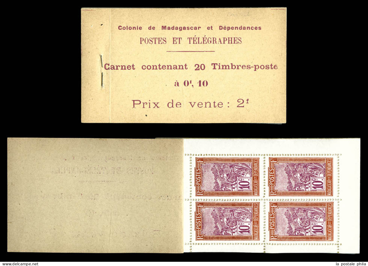 ** N°133-C1, 10c Rose Et Brun Lilas, Carnet De 20 Timbres. TB  Qualité: ** - Unused Stamps