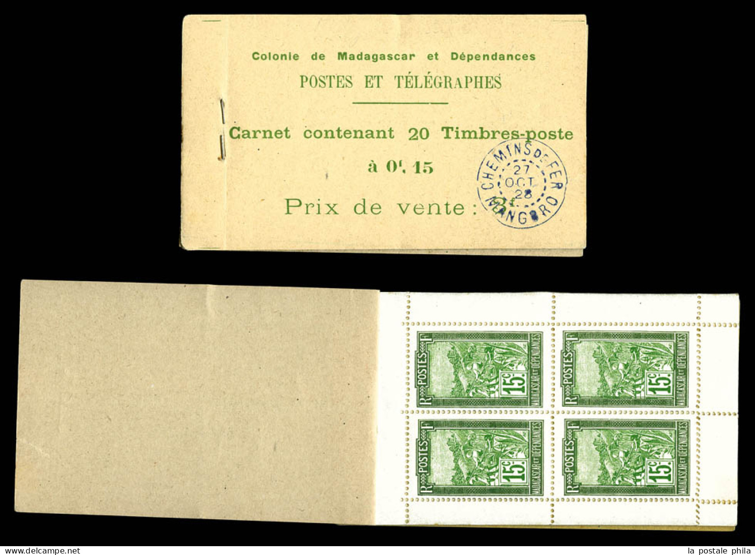 ** N°156-C1, 15c Vert Foncé, Carnet De 20 Timbres. TB  Qualité: ** - Ungebraucht