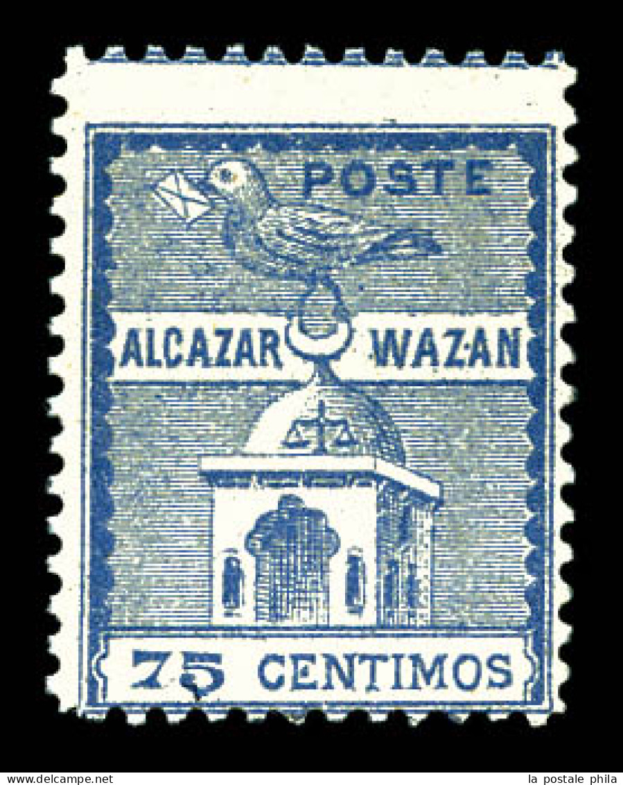 ** N°13, Alcazar à Ouezzan, 75c Bleu-gris. SUP (signé/certificat)  Qualité: **  Cote: 1000 Euros - Postes Locales & Chérifiennes