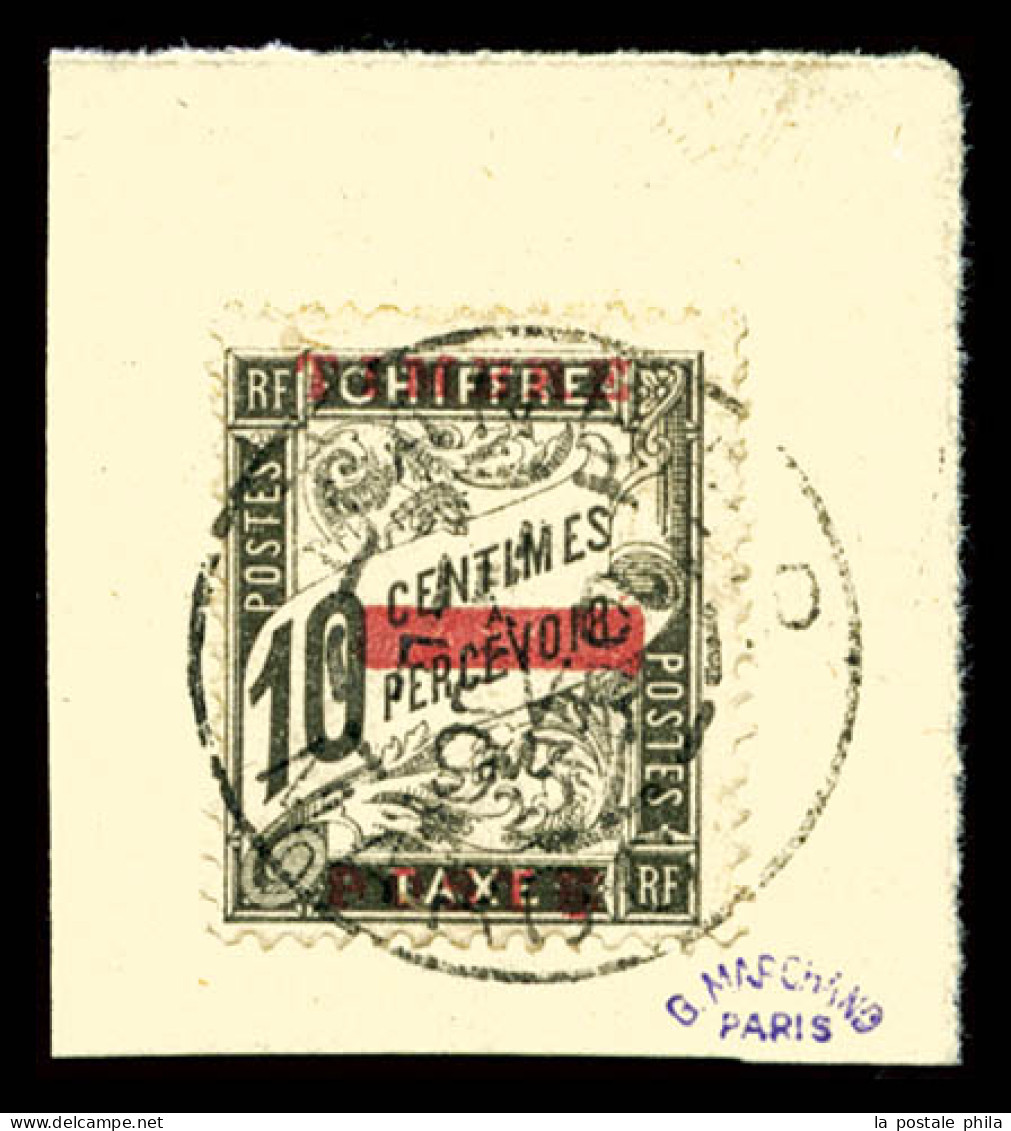 O N°10, 10c Noir Surchargé Carmin, TTB (signé/certificat)  Qualité: Oblitéré  Cote: 1000 Euros - Used Stamps