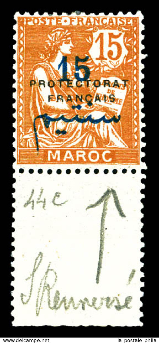 * N°42, 15c Sur 15c Orange: Lettre 'S' Renversé, Bdf. TB (signé Calves)  Qualité: * - Nuevos