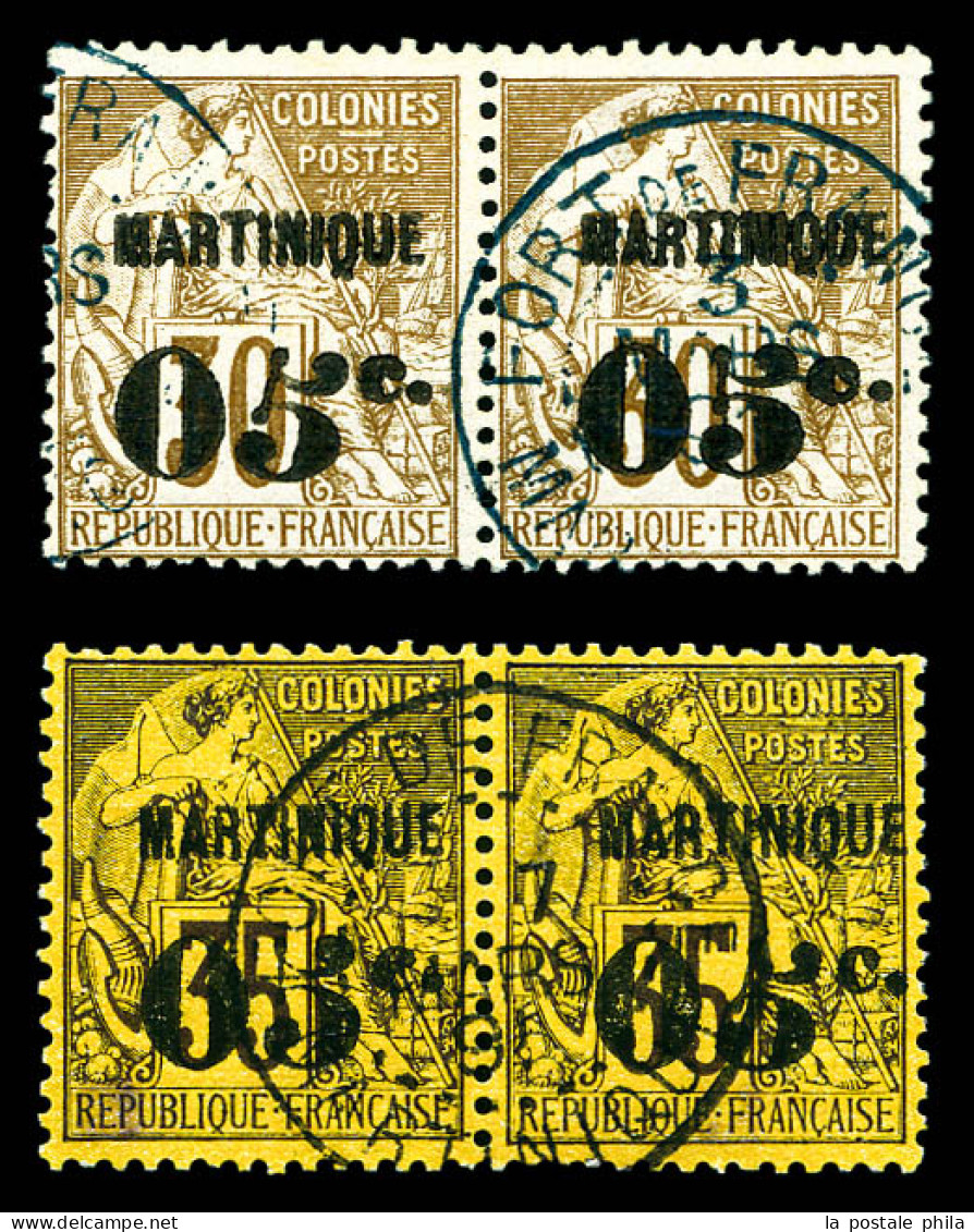 O 12Aa Et 13Aa: Les 2 Valeurs Chiffres '5' Penchés Tenant à Normaux. SUP (certificat)  Qualité: Oblitéré  Cote: 465 Euro - Used Stamps