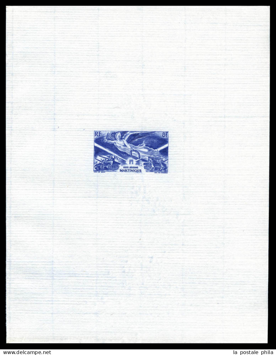 (*) N°6/12, Série Tchad Au Rhin: Ensemble De 7 épreuves D'Artiste En Bleu Outremer Sur Papier Filigrané (17x 21,5 Cm), T - Aéreo