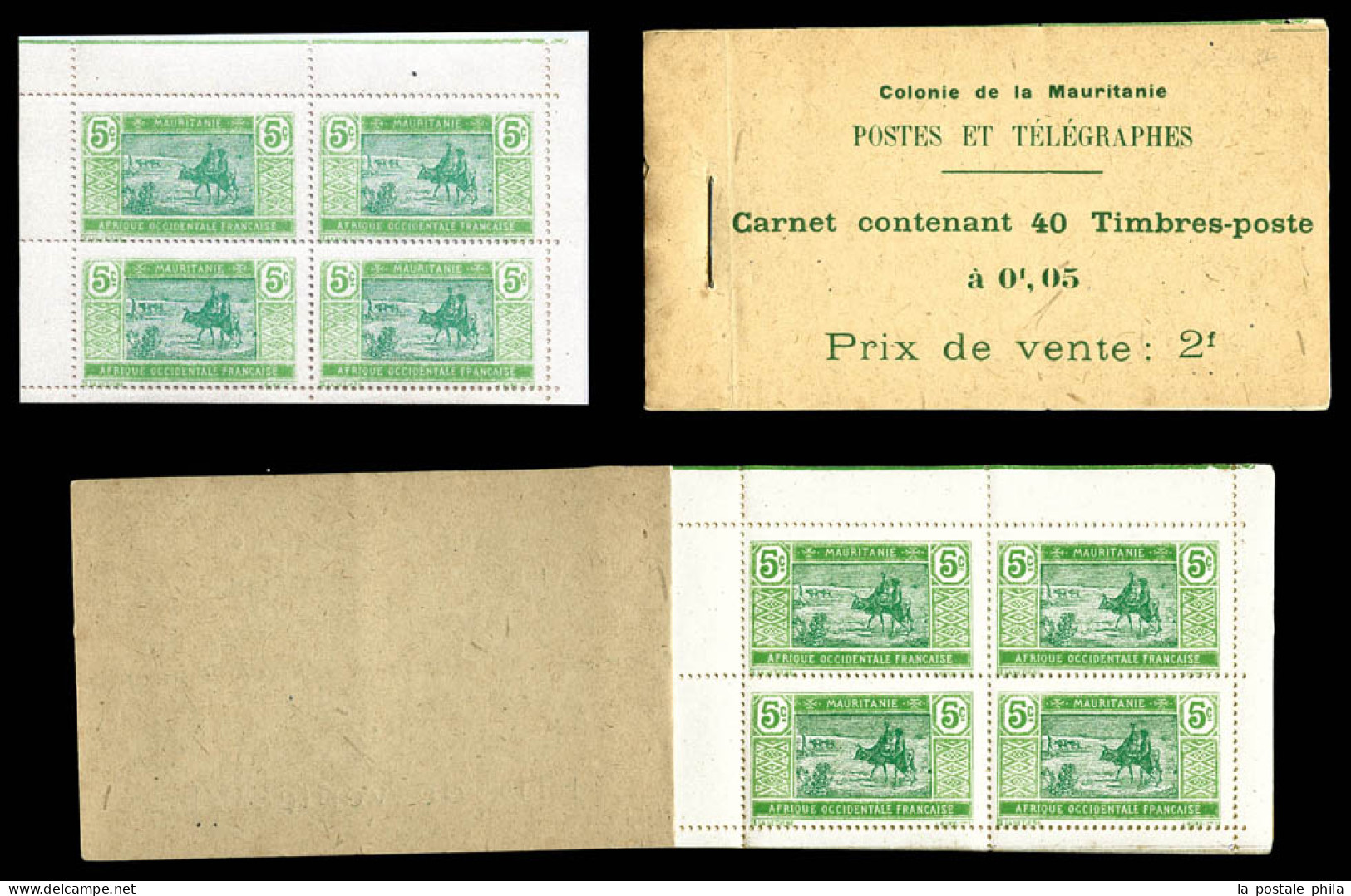 ** Carnets N°20-C1, 5c Vert-jaune, Carnet De 40 Timbres, Qualité Habituelle. TB  Qualité: ** - Unused Stamps