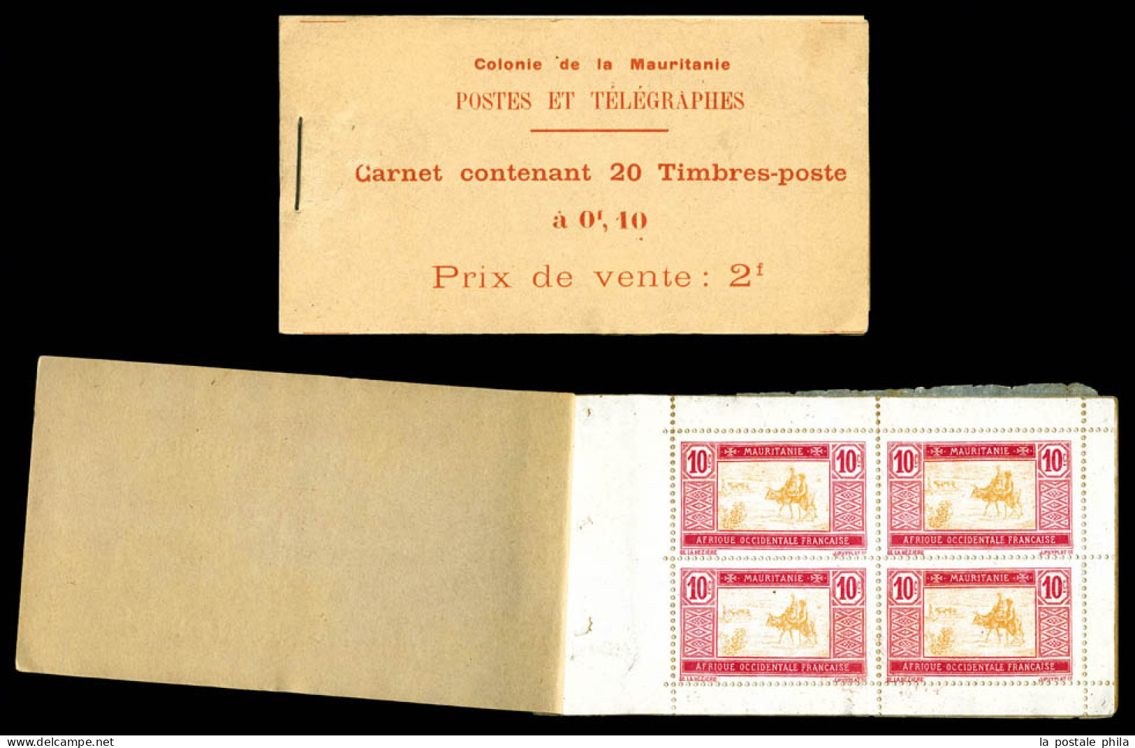 ** Carnets N°21-C1, C21, Carnet 2f Composé De 20 Timbres N°21 (5 Feuillets De 4 Timbres). TB (certificat)  Qualité: **   - Unused Stamps