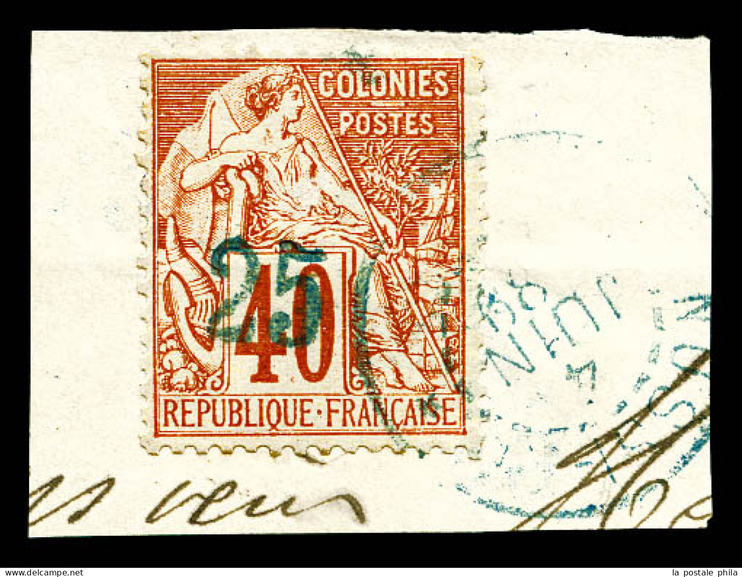 O N°6, 25 Sur 40c Rouge-orange Surcharge Bleu-pâle Sur Son Support (certificat)  Qualité: Oblitéré  Cote: 1700 Euros - Used Stamps