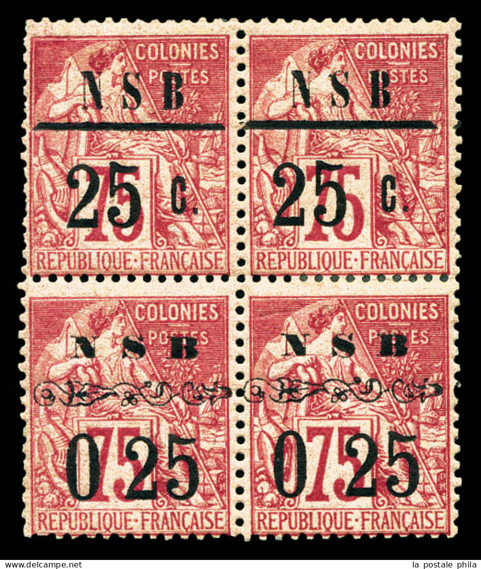 * N°11 Et 14, Type I Et II Se Tenant: 2 Paires Verticales Formant Un Bloc De Quatre (1 Ex**), Fraîcheur Postale. SUPERBE - Unused Stamps