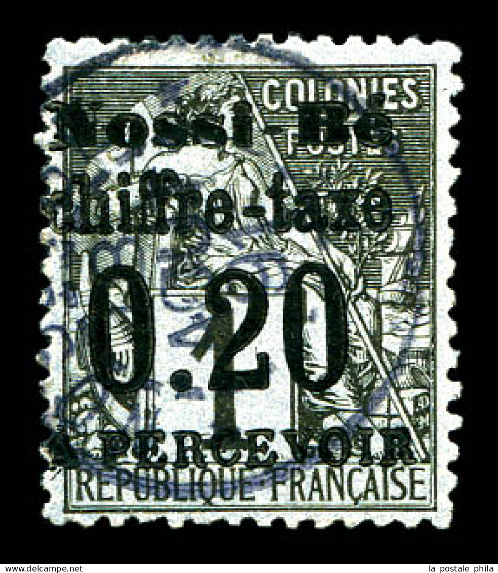 O Taxe N°1, 20c Sur 1c Noir Sur Azuré, Tirage 300 Exemplaires. TB (signé Brun)  Qualité: Oblitéré  Cote: 440 Euros - Used Stamps