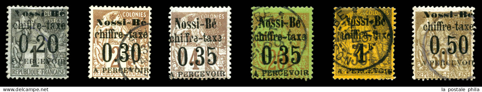 O Taxe N°1/6, Série Complète (N°1 Sg Et 4 Neuf*), Les 6 Valeurs SUP (signés Brun/certificat)  Qualité: Oblitéré  Cote: 2 - Used Stamps