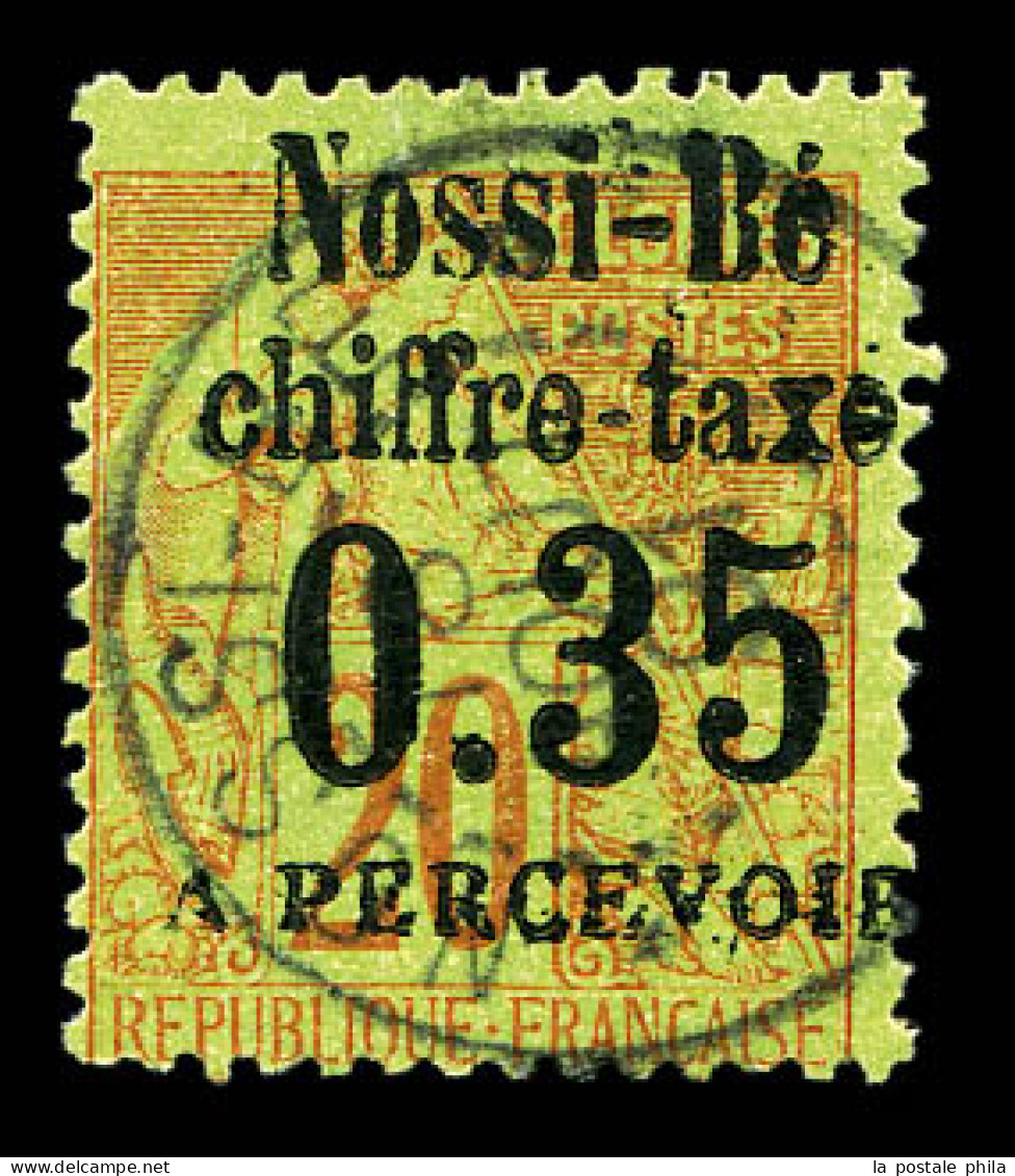 O Taxe N°5, 35c Sur 20c Brique Sur Vert, Tirage 250 Ex. SUP (signé Brun/certificat)  Qualité: Oblitéré  Cote: 520 Euros - Used Stamps