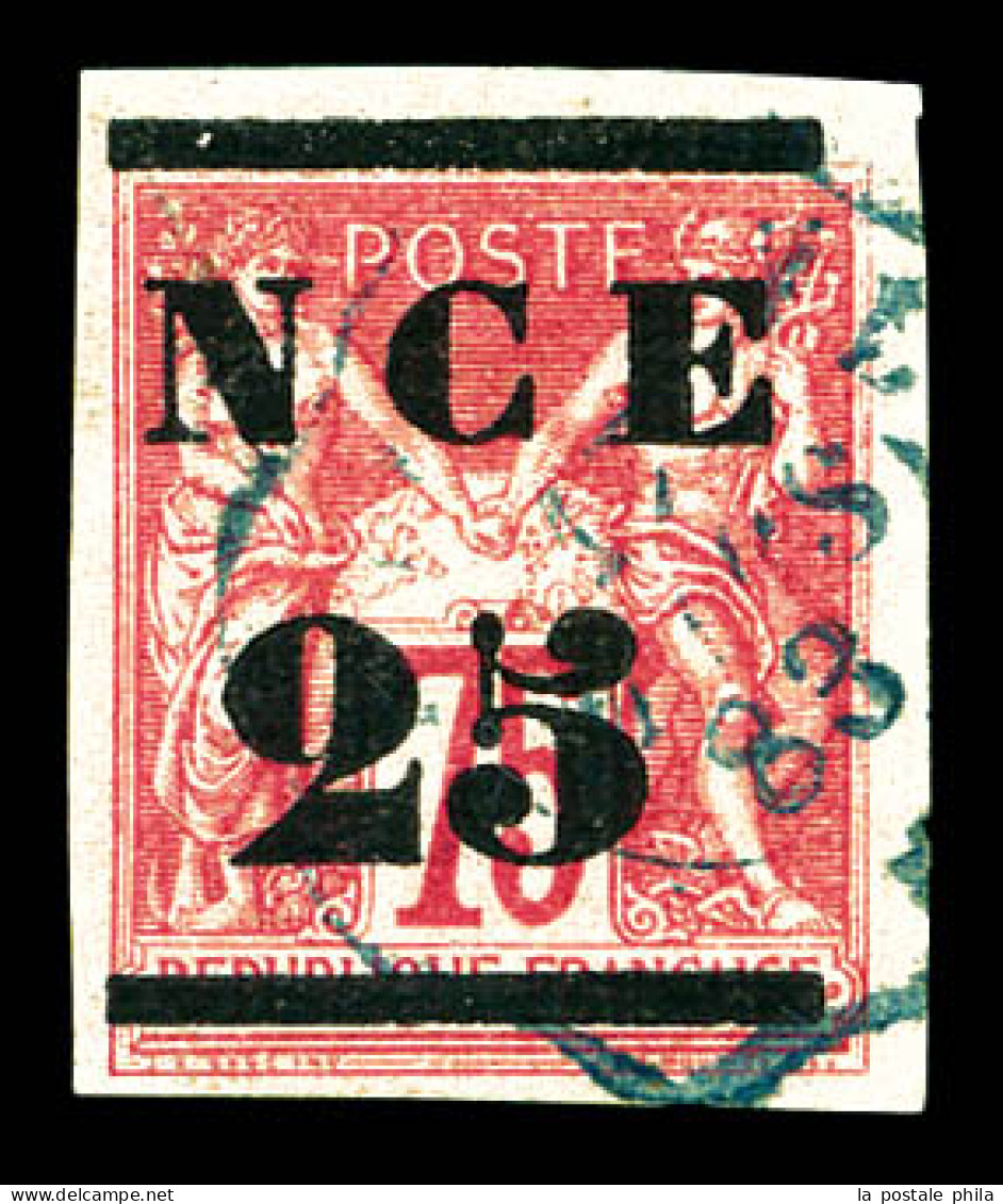 O N°5, 25 Sur 75c Rose. TTB (signé Calves/certificat)  Qualité: Oblitéré  Cote: 550 Euros - Used Stamps