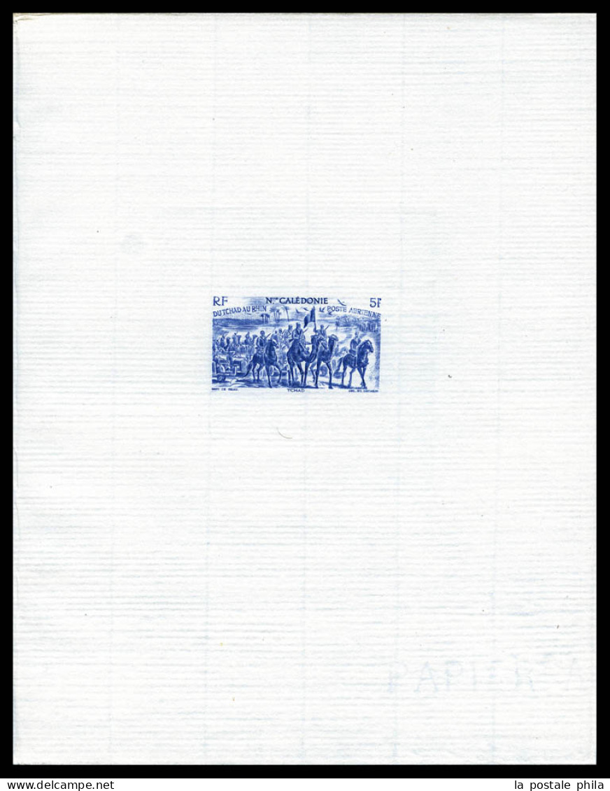 (*) N°54/60, Série Tchad Au Rhin: Ensemble De 7 épreuves D'Artiste En Bleu Outremer Sur Papier Filigrané (17x 21,5 Cm),  - Ongebruikt