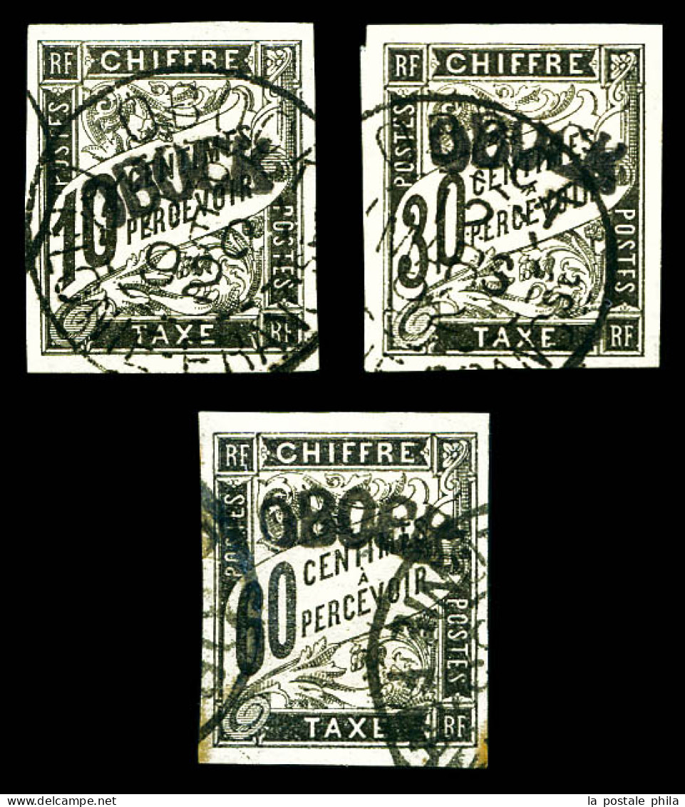 O Taxe N°2/4, Les 3 Valeurs TTB. R. (signé/certificat)  Qualité: Oblitéré  Cote: 1885 Euros - Used Stamps