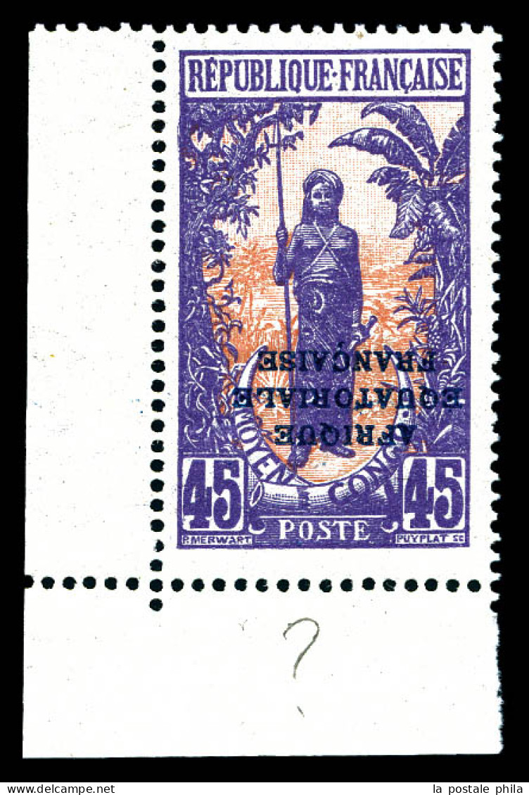 ** N°83a, 45c Violet Et Rouge, Surcharge Renversée, Cdf. SUP (certificat)  Qualité: **  Cote: 427 Euros - Unused Stamps