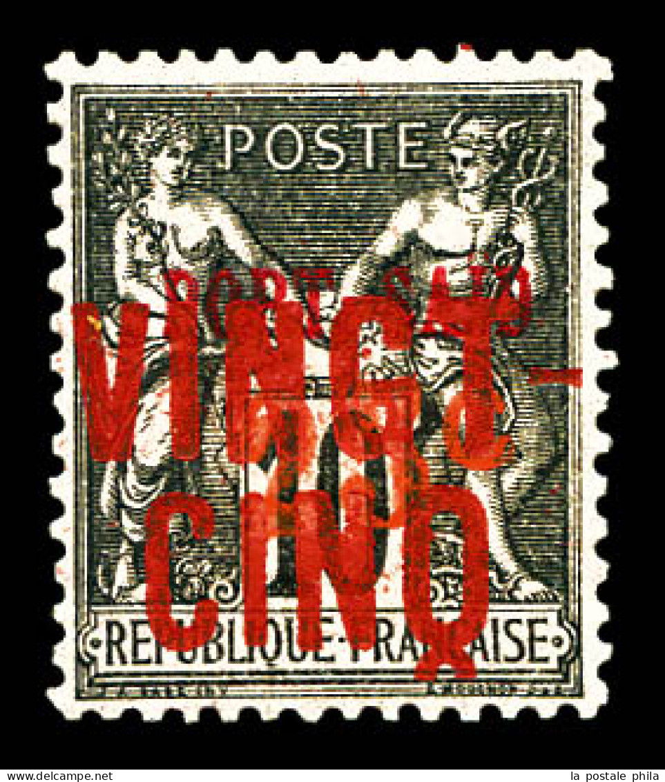 ** N°19, 25c (R) Et VINGT-CINQ (R). SUPERBE (certificat)  Qualité: **  Cote: 1200 Euros - Unused Stamps